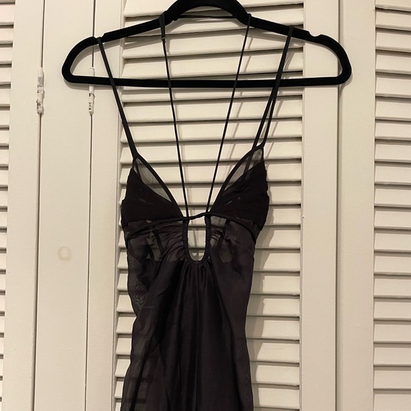 Nensi Dojaka sheer silk maxi dress with side slit - Picture 8 of 10